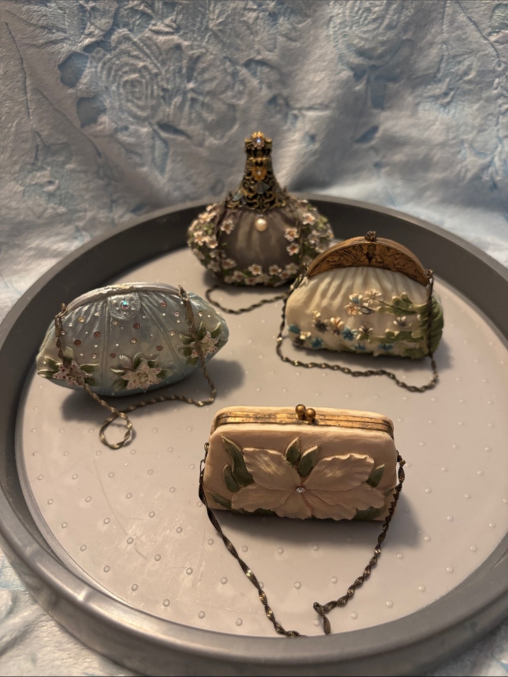 Vintage Resin NOSTALGIA Purse Ornaments Set of 4